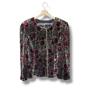 R&K Velvet Dressy Evening Blazer Jacket VTG 90s Size 18